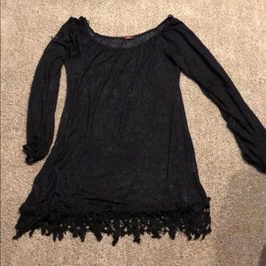 Black lace bottom dress